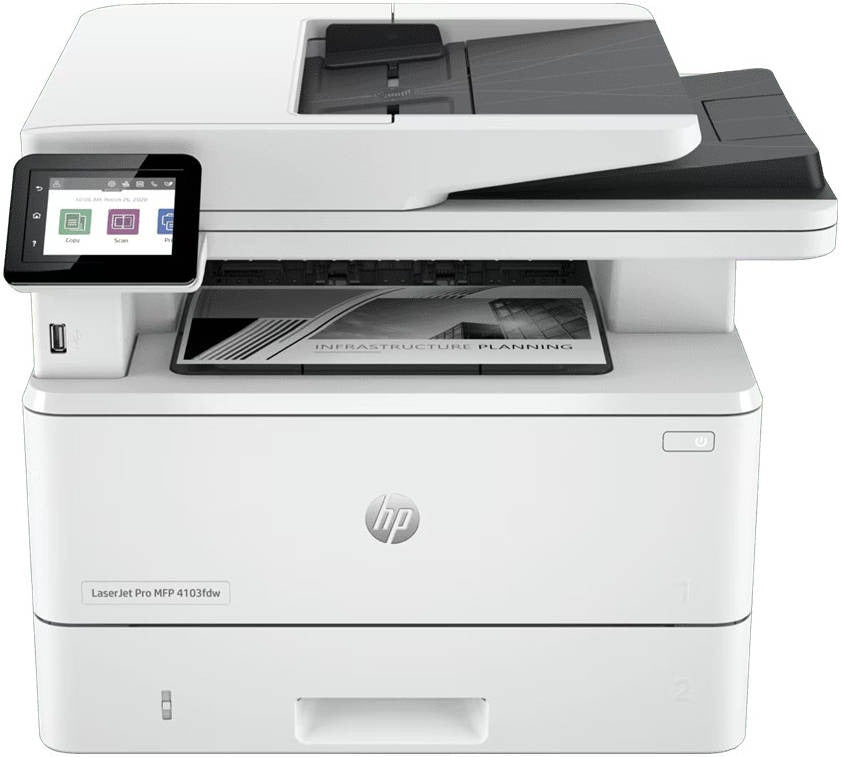 HP LaserJet Pro MFP 4103fdw - 40ppm / 1200dpi / A4 / USB / LAN / Wi-Fi / FAX / Mono Laser - Printer