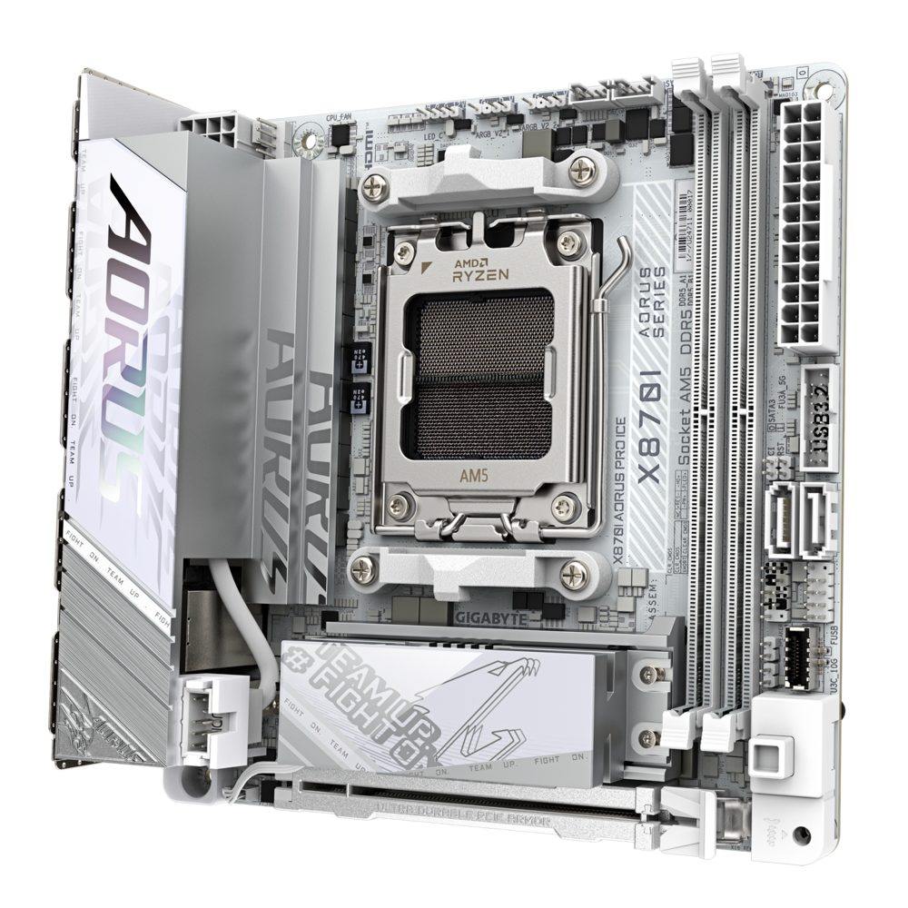 GIGABYTE AORUS X870I PRO ICE DDR5 AM5 Mini-ITX Motherboard - White