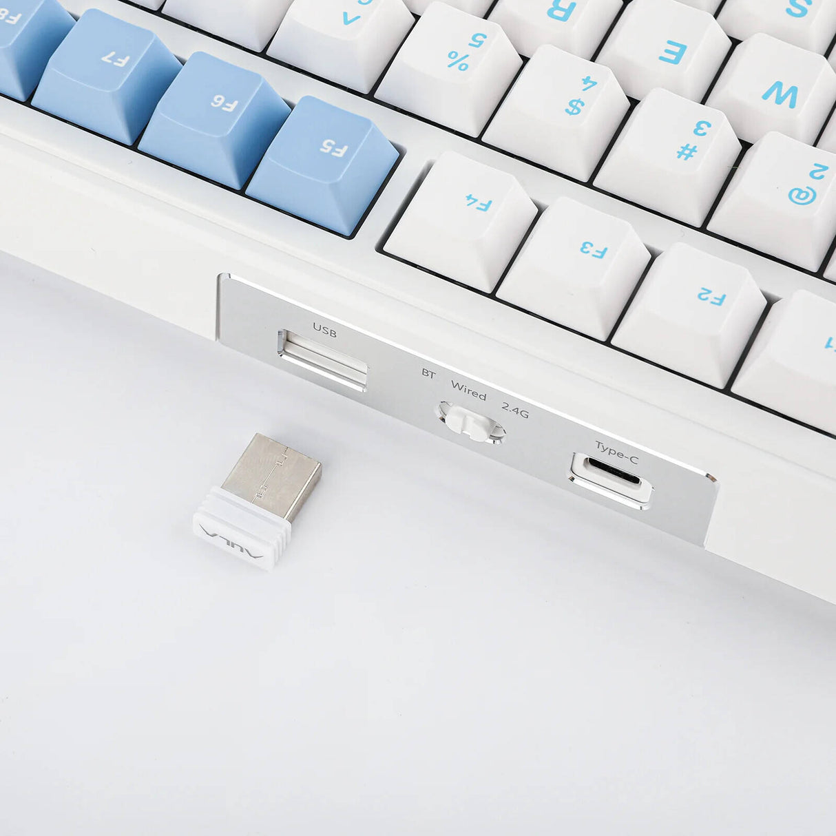 AULA F99 98% Gasket-Mounted Hot-Swappable Wireless Mechanical Keyboard Reaper switch - White Blue