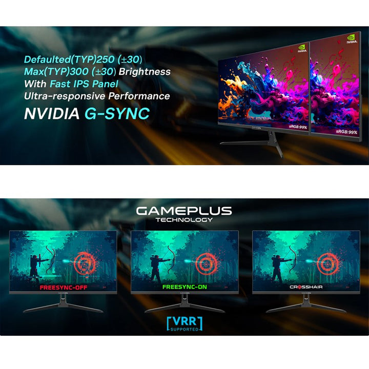 شاشة جيمنغ جيم أون GOAE24QHD180IPS سلسلة Pro مقاس 23.8 بوصة QHD، معدل تحديث 180 هرتز، زمن استجابة 0.5 مللي ثانية MPRT، HDMI 2.1، شاشة IPS سريعة للألعاب (تدعم PS5) - أسود