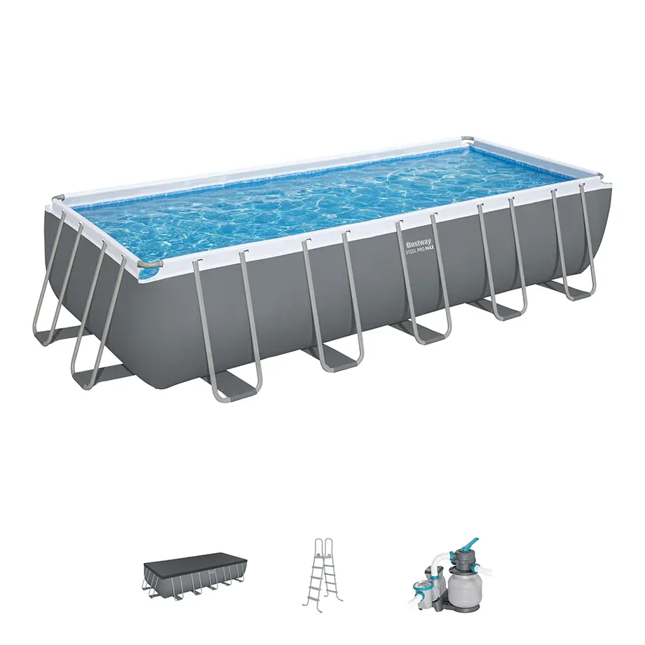 Bestway 18' x 9' x 52"/5.49m x 2.74m x 1.32m Rectangular Pool Set 561KA (Installation Not Included)