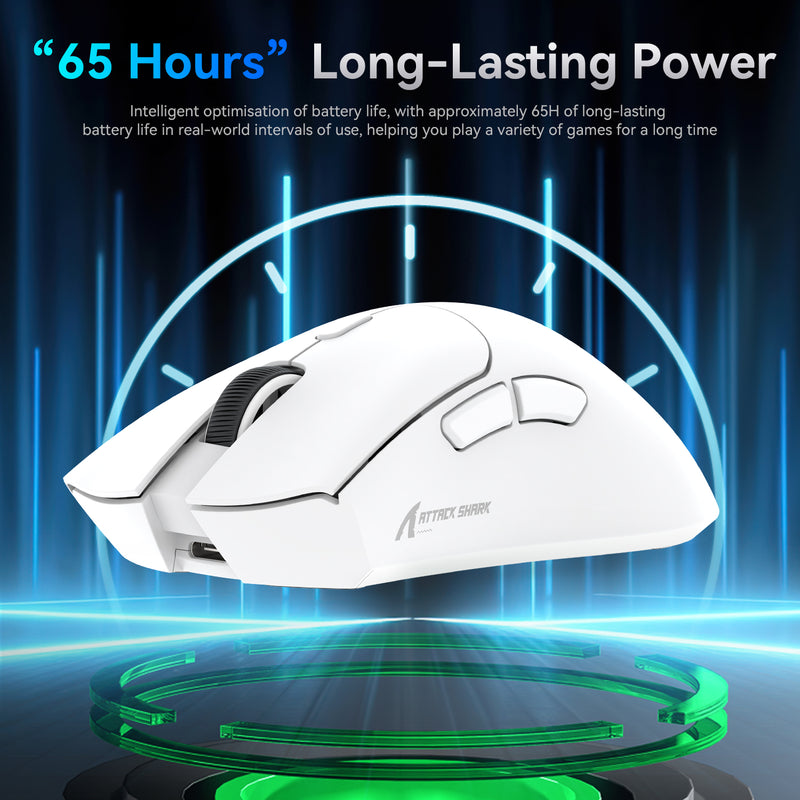 ATTACK SHARK R1 Wireless Gaming Mouse PixArt PAW3311 - White