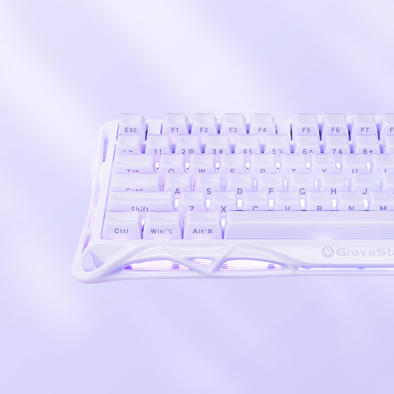 GravaStar Mercury V75 75% Hall Effect Magnetic Switch Gaming Keyboard - Lavender Purple