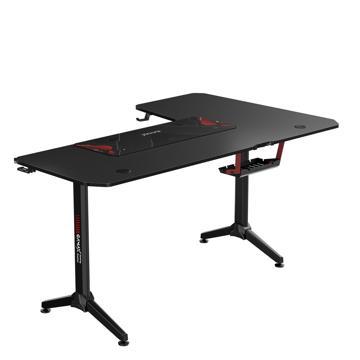 Gamax HY-L Gaming Table (L-Shaped) 160*100*75cm with Mousepad - Left ( Installation not included )
