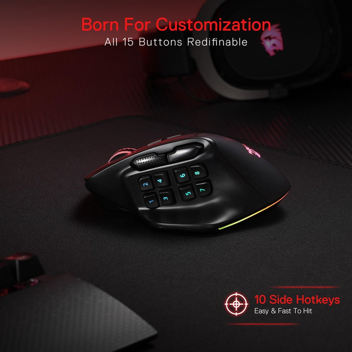 Redragon Aatrox M811 Pro Wireless RGB Gaming Mouse Mouse - Black