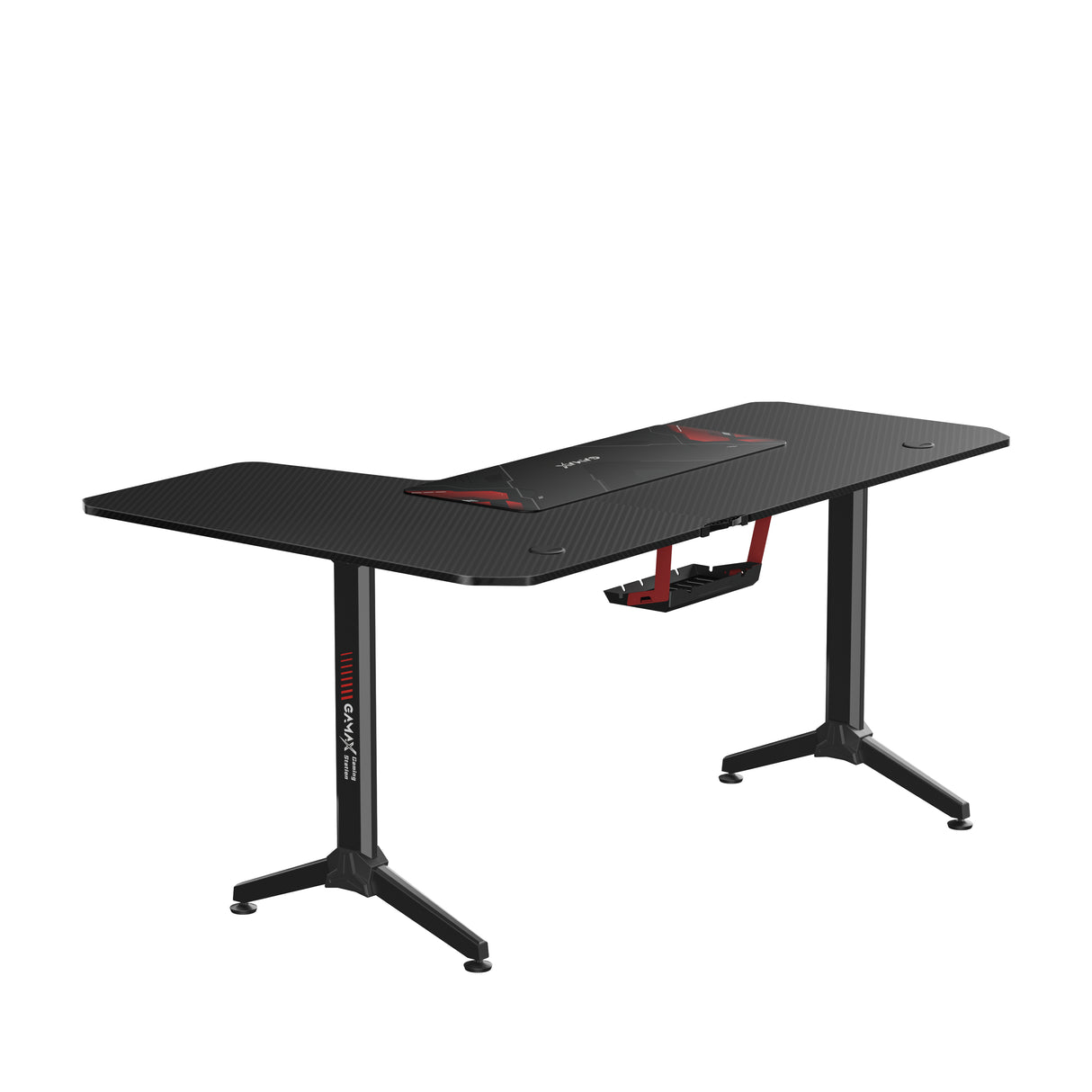 Gamax HY-R Gaming Table (L-Shaped) 160*100*75cm with Mousepad Right - Black ( Installation not included )