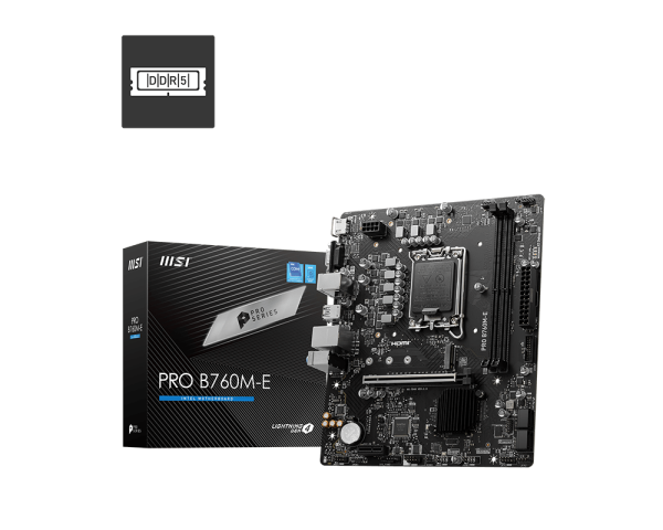 Msi Pro B760M-E DDR5 Intel Lightning Gen 4 Motherboard