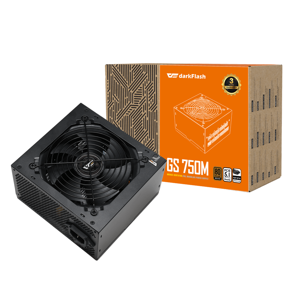 DarkFlash GS750M Bronze Modular Power Supply - Black