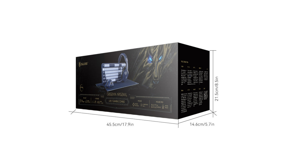 Sades Obsidian Arsenal SA-D20 4 in 1 Gaming Combo (Headset, Keyboard, Mouse & Mousepad) - Blue