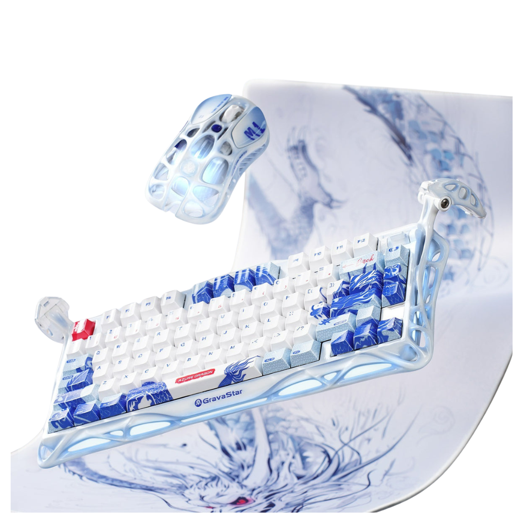 GravaStar Combo Mercury K1 Pro 75% Wireless Mechanical Gaming Keyboard With M1 Wireless Mouse & Mousepad Special Edition - Blue Gragon