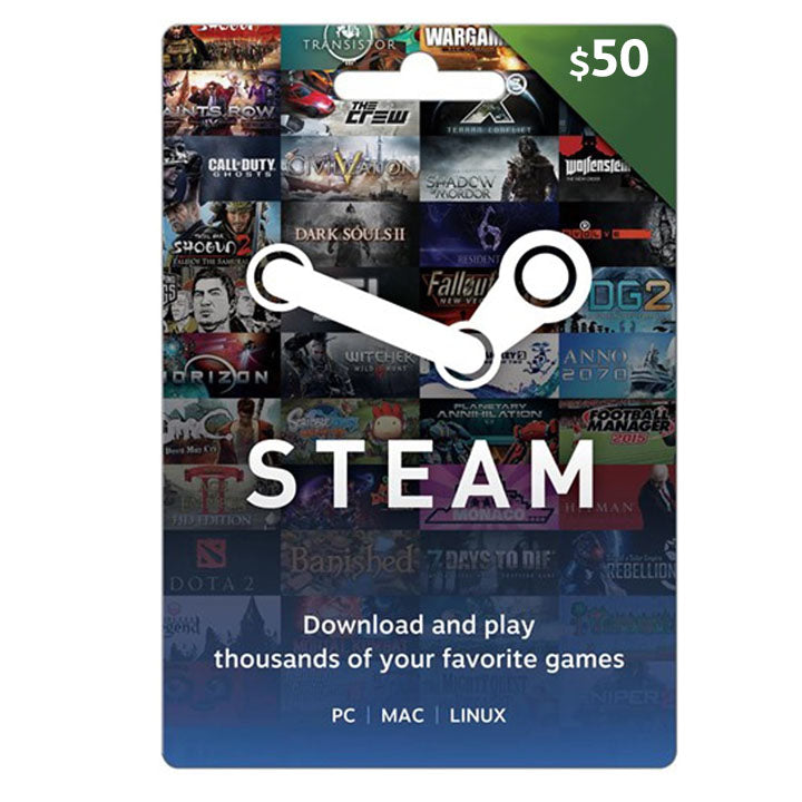Steam Gift Card & Wallet Codes $50 (SMS Delivery)