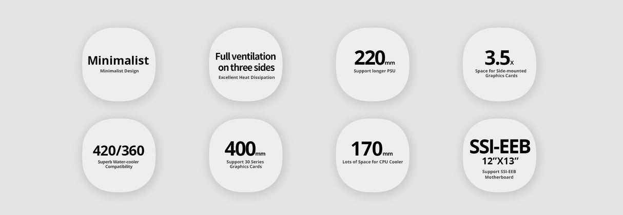 Geometric Future Model 8 Lohan Mid Tower Glass Case - White