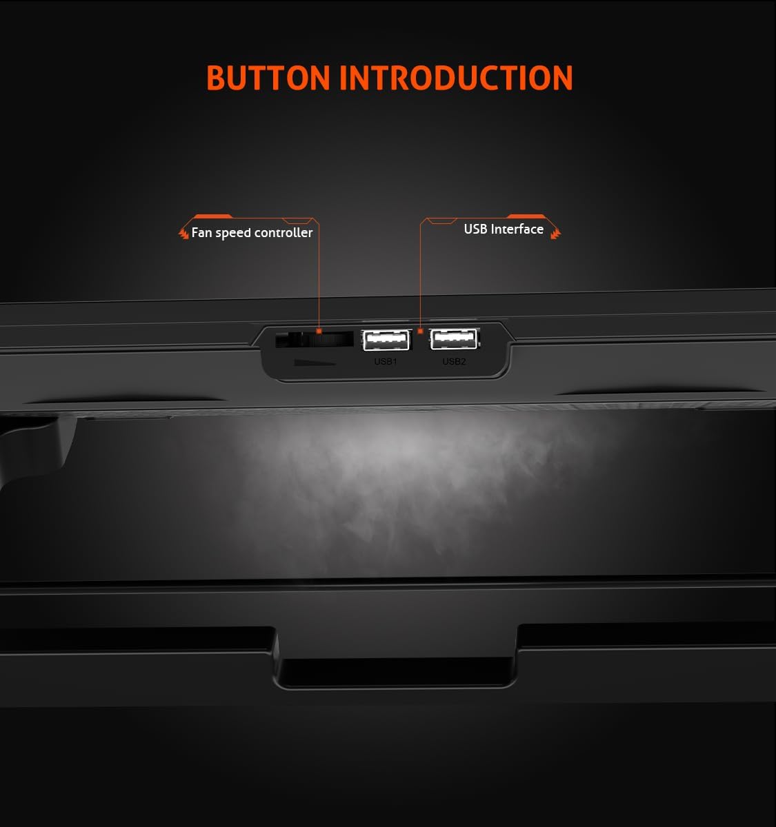 Meetion Laptop Cooler Pad MT-CP3030 Compatible from 9 to 15.6" - Black