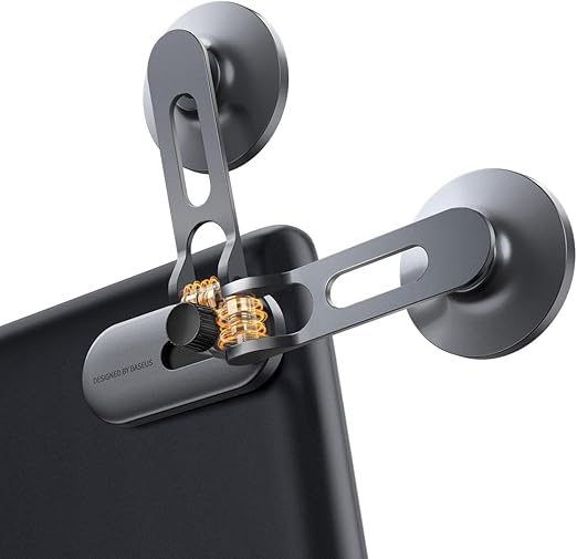 Baseus T-Space Series Folding Metal Car Mount Magnetic Phone Holder - Frost Silver