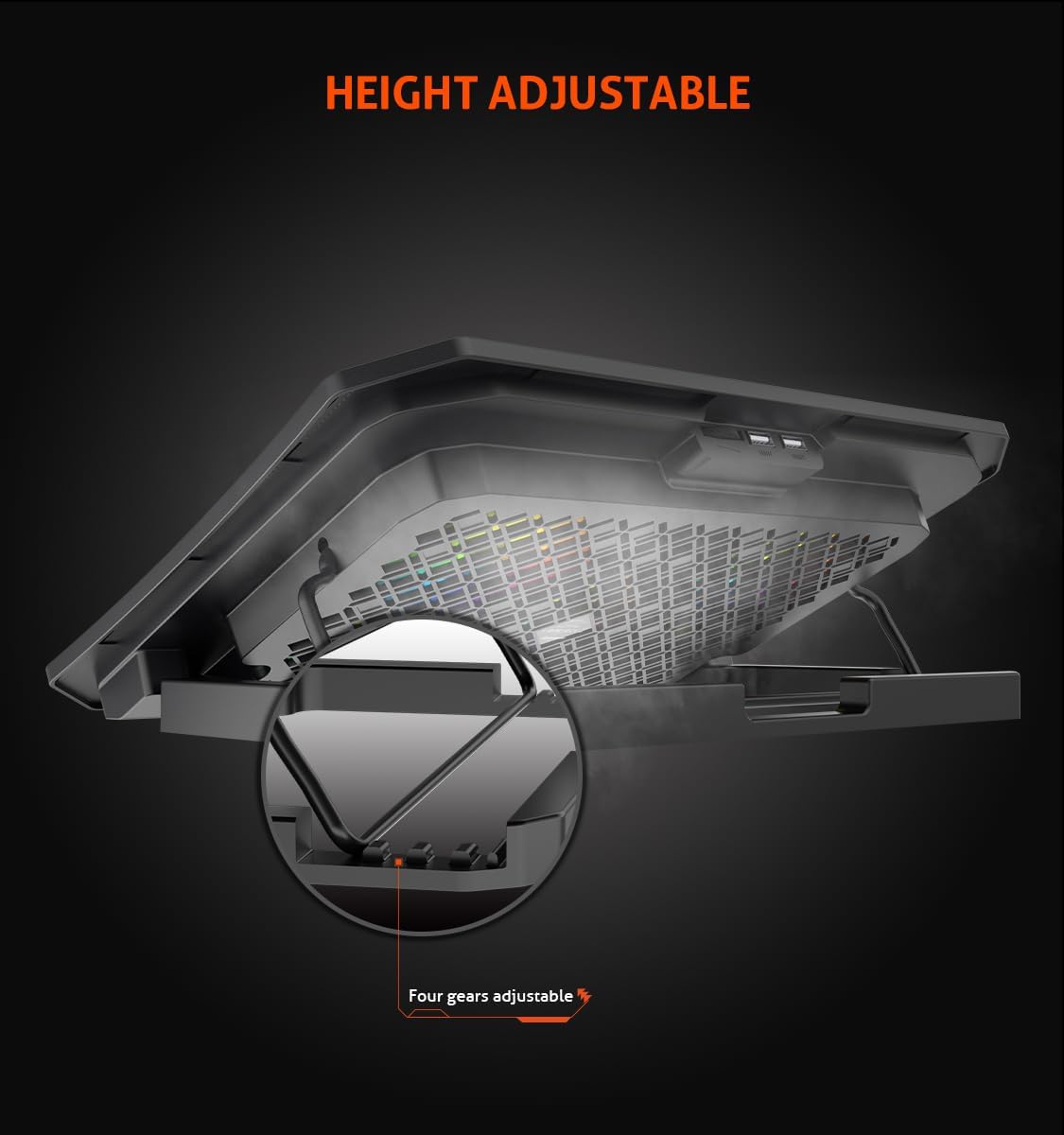 Meetion Laptop Cooler Pad MT-CP3030 Compatible from 9 to 15.6" - Black
