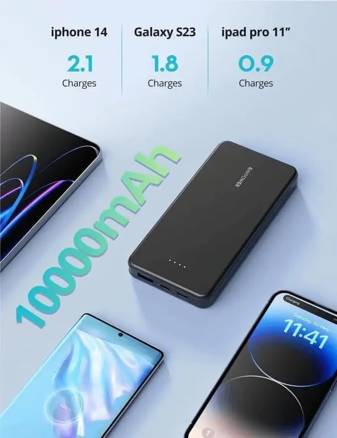 RAVPower RP-PB1215 PD Pioneer 10000mAh 15W 3-Port Power Bank Black