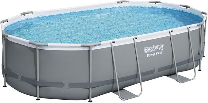 BESTWAY 4.88M X 3.05M X 1.07M OVAL POOL SET (Contents:One Pool, Filter Pump(220-240V), Ladder, Cover, ChemConnect Dispenser,Compatible with Cartridge 58094(II)220-240V) 56448 (Installation Not Included)
