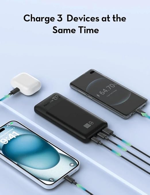 RAVPower RP-PB1237 PD20W Pioneer 10000mAh 3-Port Power Bank black