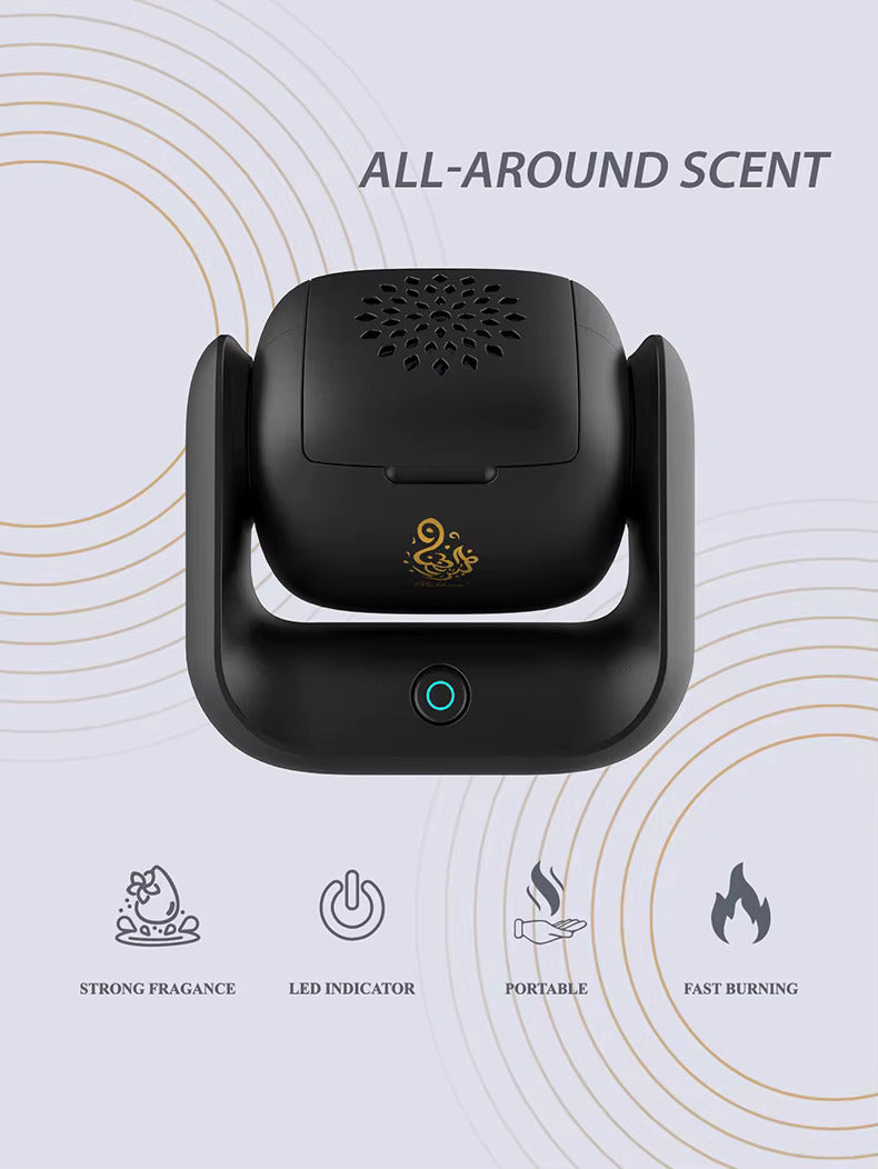 Portable Electronic Rechargeable Rotational Bukhoor Incense Burner