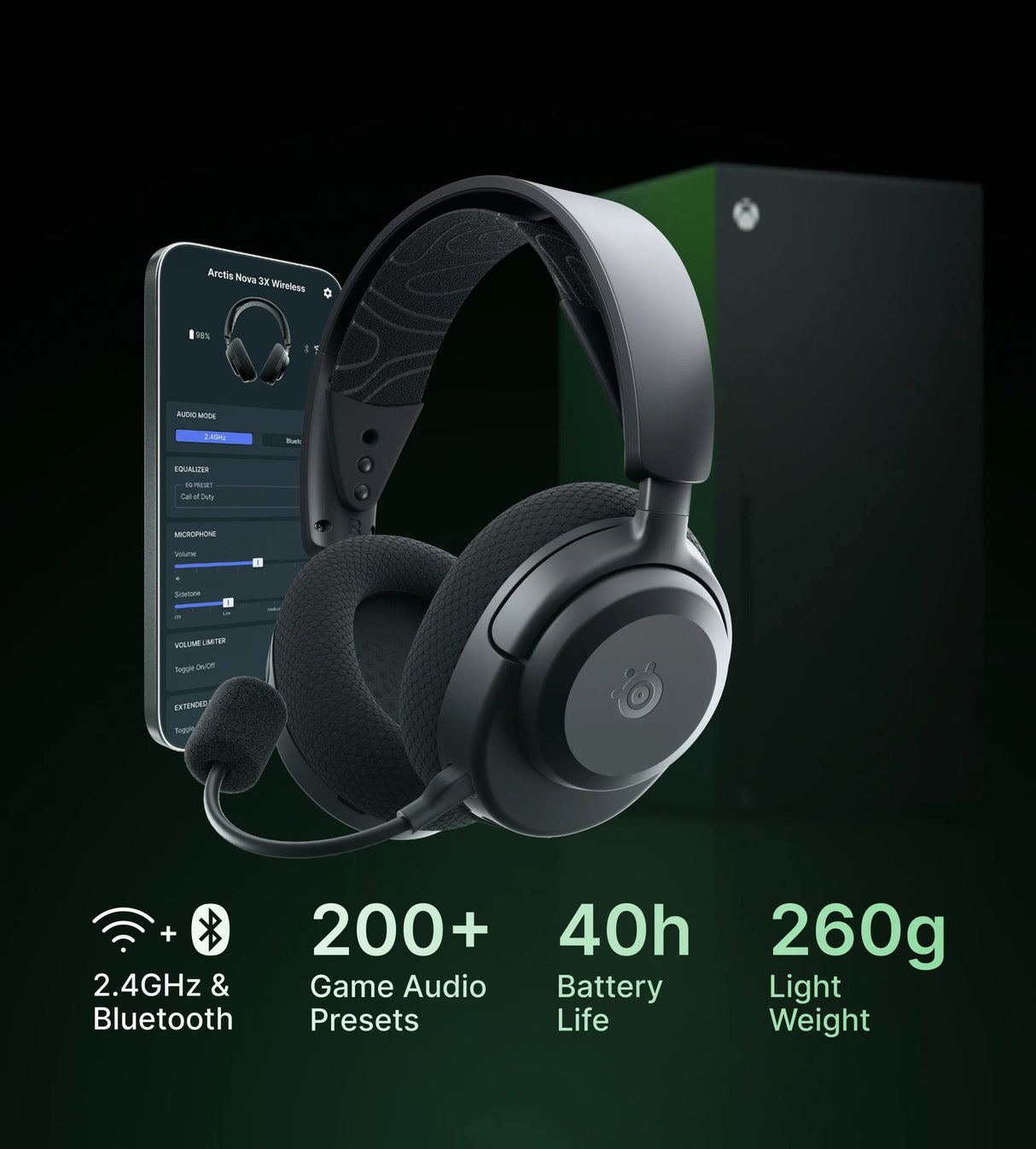 SteelSeries Arctis Nova 3X Wireless for Xbox and Other Platforms Black 61689