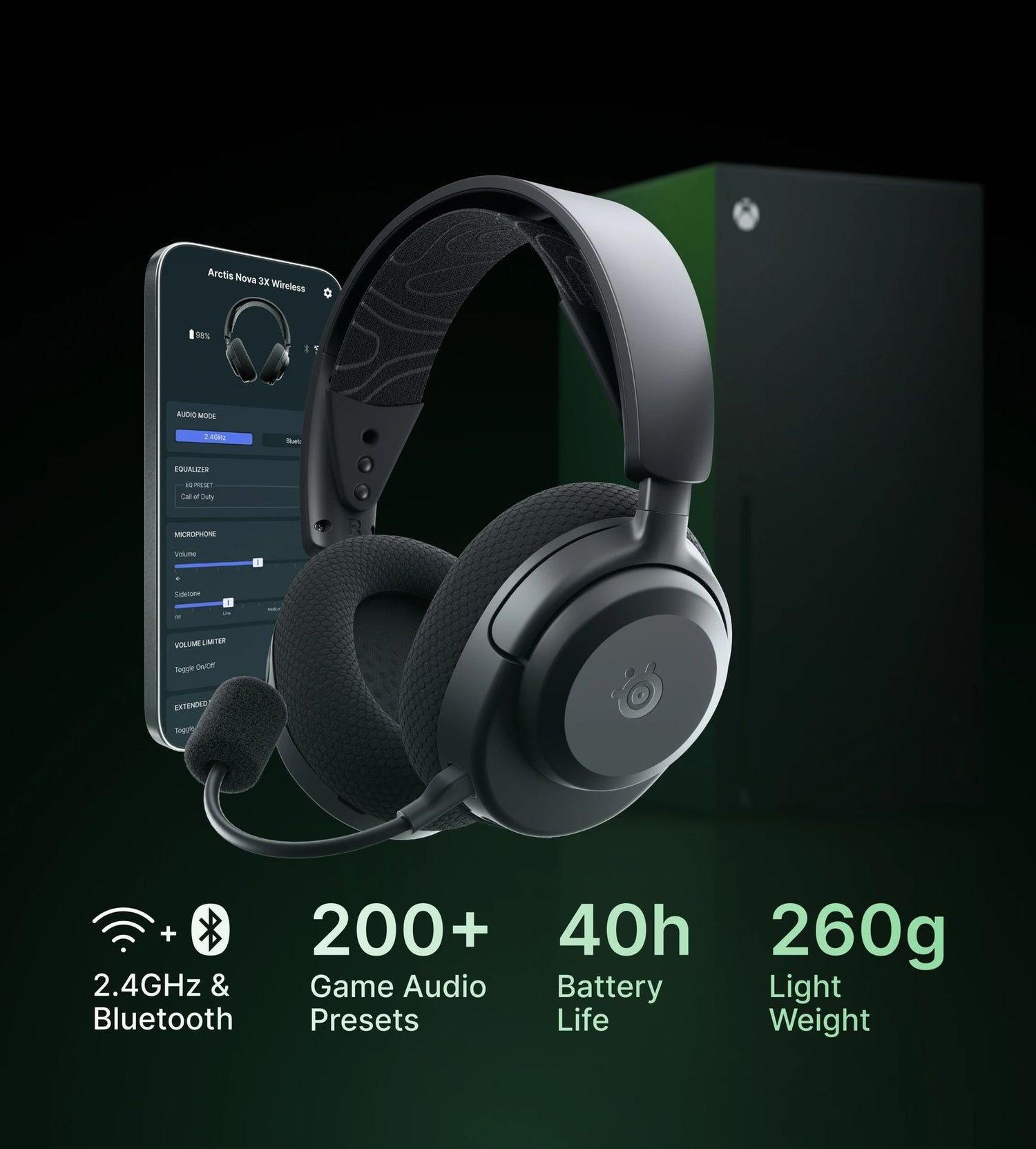 SteelSeries Arctis Nova 3X Wireless for Xbox and Other Platforms Black 61689