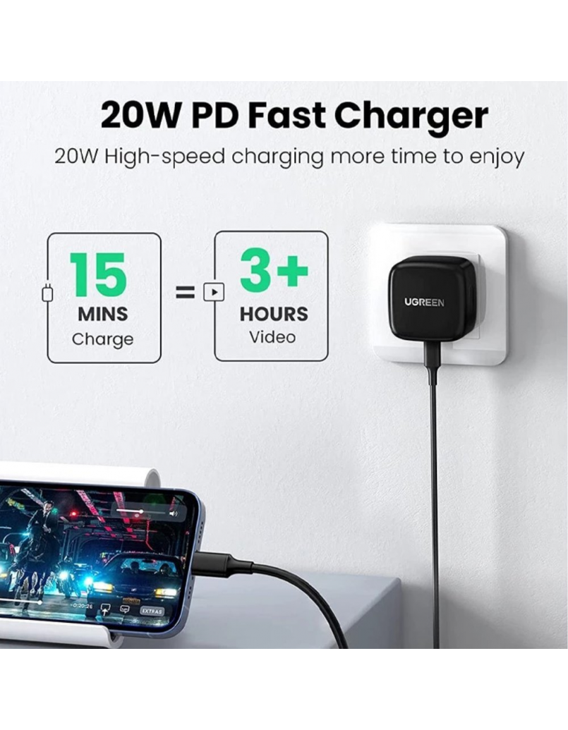 UGREEN PD20W Fast Charger Black UK CD137 CD137-50339