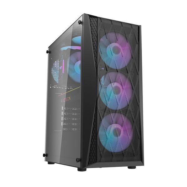 PC Case Aigo DarkFlash DK352 Plus ATX Mid Tower PC Gaming Case - Black