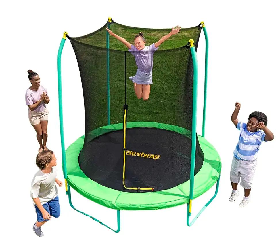 BESTWAY 2.44m x 2.50m Xtreme Air Trampoline (1 trampoline, 1 spring-loading tool, 4 anchors, 8 foot pads) Age 6+ 59102 (Installation Not Included)