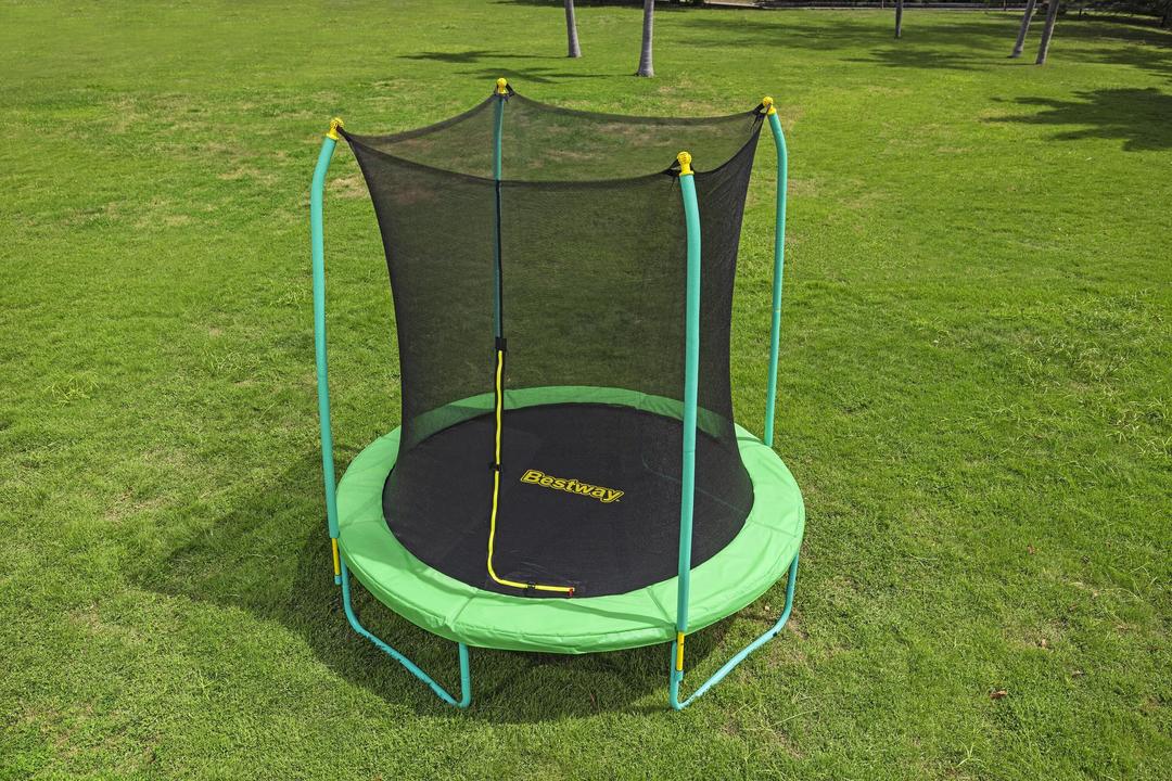 BESTWAY 2.44m x 2.50m Xtreme Air Trampoline (1 trampoline, 1 spring-loading tool, 4 anchors, 8 foot pads) Age 6+ 59102 (Installation Not Included)