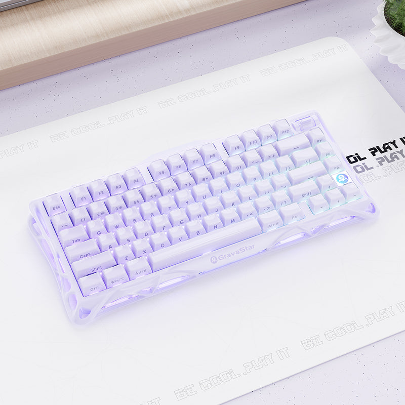 GravaStar Mercury V75 75% Hall Effect Magnetic Switch Gaming Keyboard - Lavender Purple