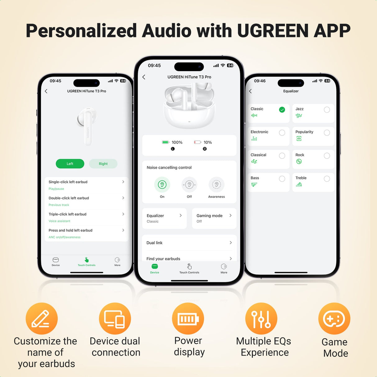 UGREEN HiTune T3 Pro Active Noise 35725 Earbuds