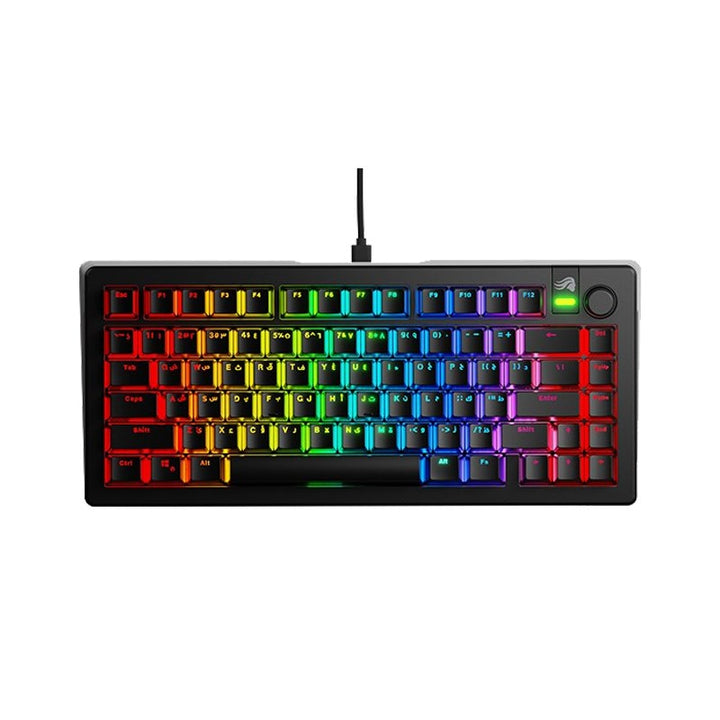 Glorious GMMK 3 75% Prebuilt Wired Mechanical Gaming Keyboard - Black (Arabic Layout)
