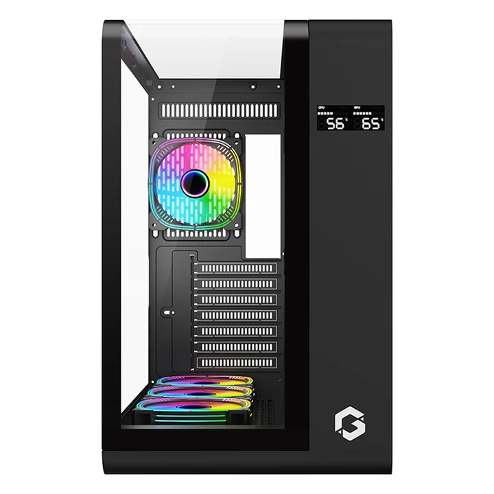 GAMEON INFINITY Series ARGB ATX Mid Tower Gaming PC Case - Black (7 ARGB Fans Included)