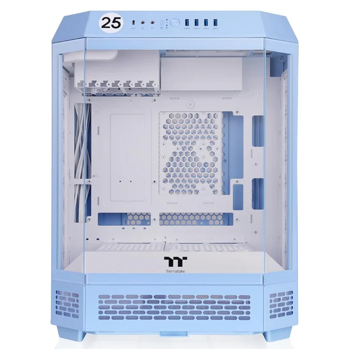 Thermaltake The Tower 600 ATX Mid Tower Gaming PC Case - Hyndrangea Blue (2 PWM Fans Included)