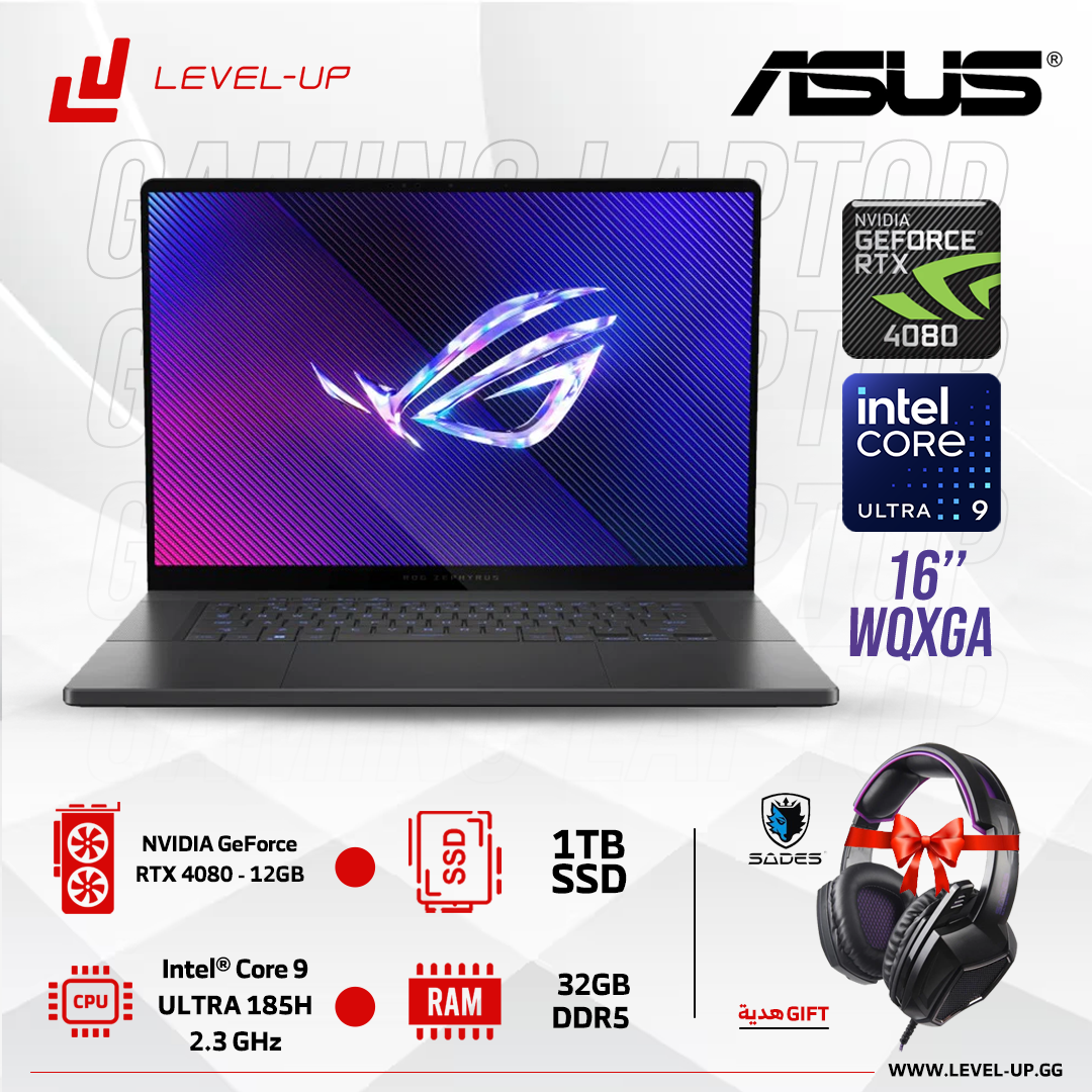 ASUS ROG Zephyrus G16 16" OLED QHD 240Hz Gaming Laptop Intel Core Ultra 9 32GB LPDDR5X NVIDIA RTX 4080 1TB SSD Eclipse Gray