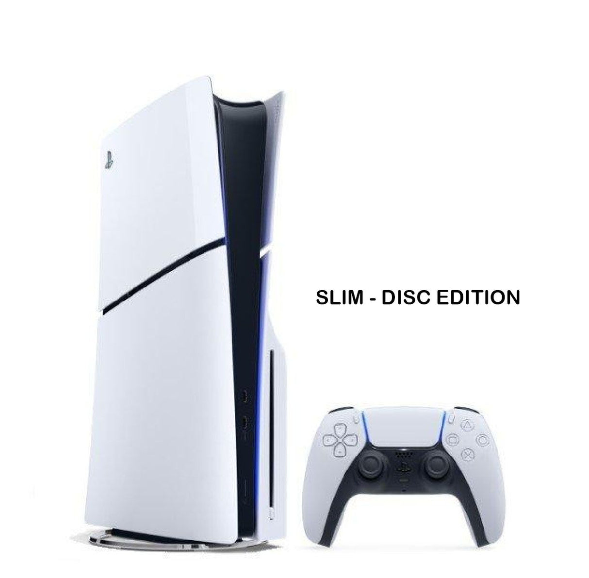 PS5 Slim Console Disk with Two Dualsense Wireless Controller Bundle