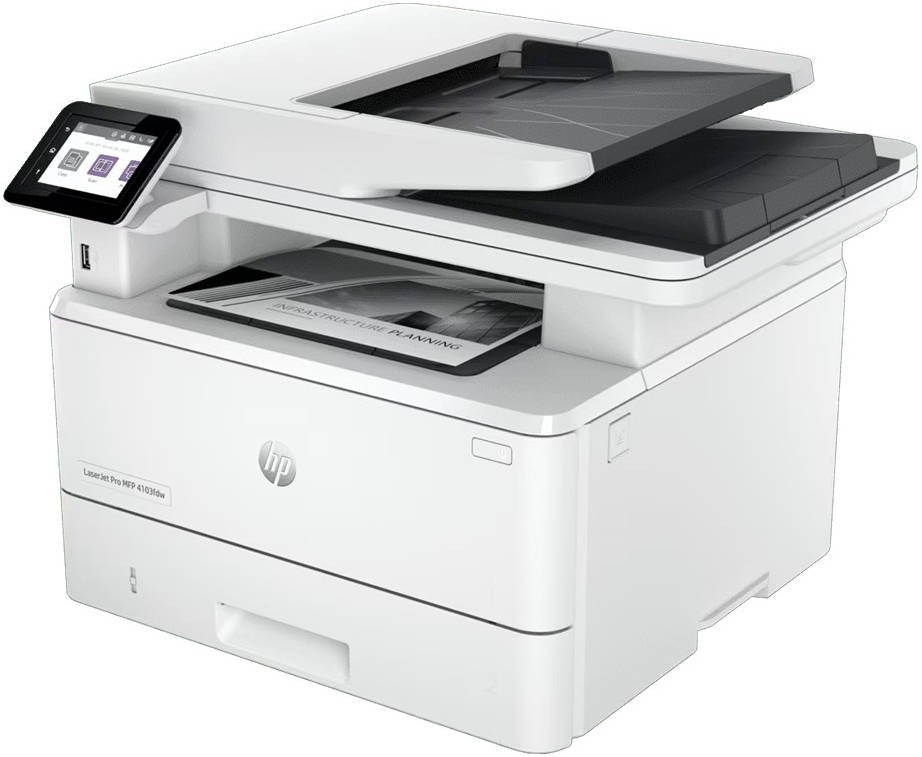 HP LaserJet Pro MFP 4103fdw - 40ppm / 1200dpi / A4 / USB / LAN / Wi-Fi / FAX / Mono Laser - Printer