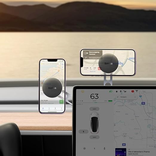 Baseus T-Space Series Folding Metal Car Mount Magnetic Phone Holder - Frost Silver