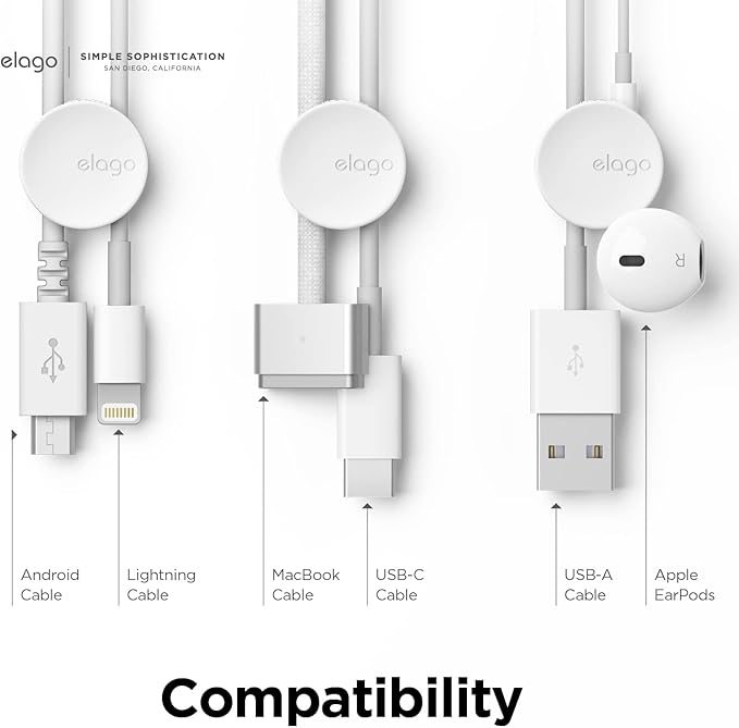 Elago Cable Management Buttons (7 pieces) - White