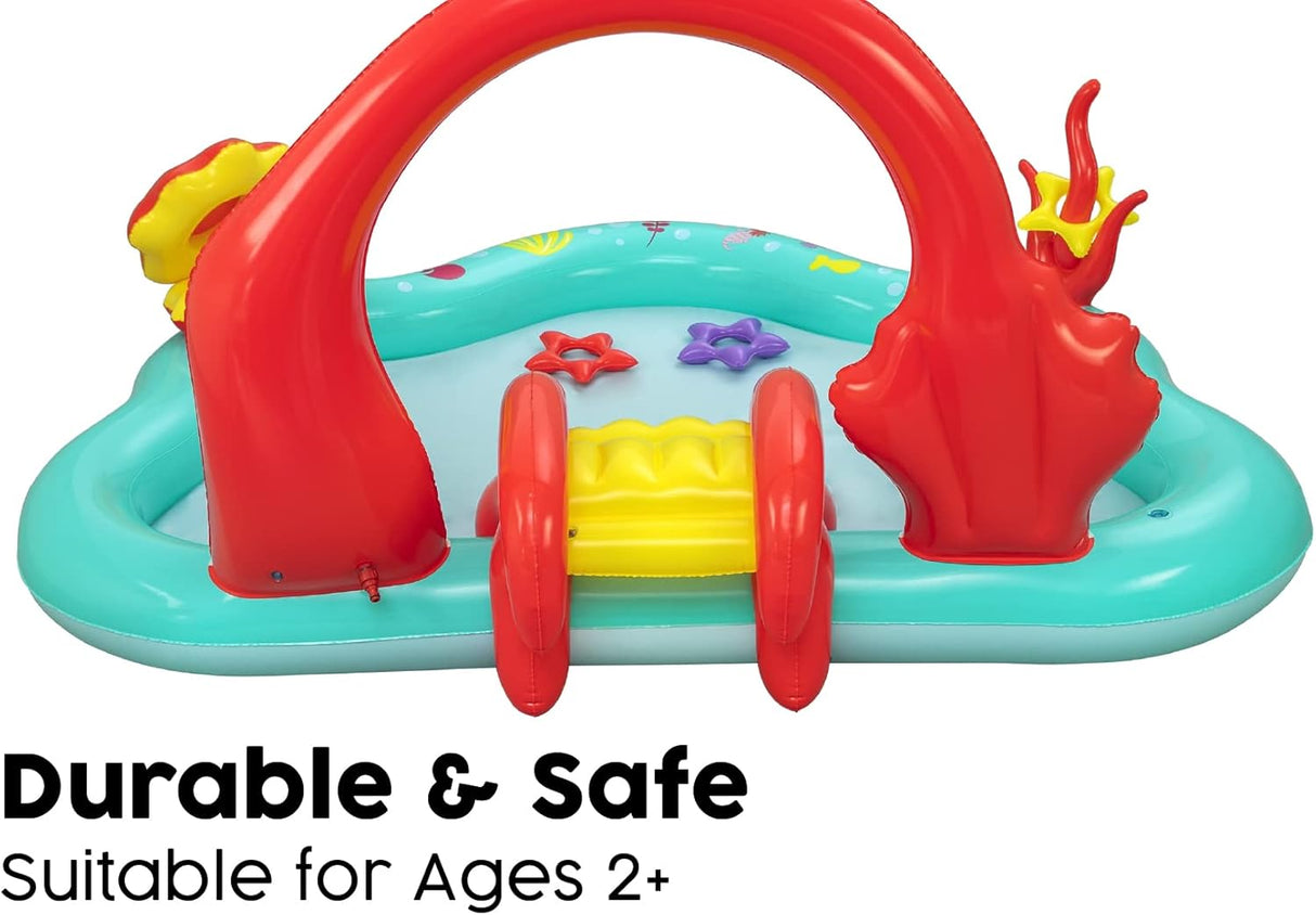 BESTWAY 2.21M X 1.93M X 1.17M PLAY CENTER (Contents: 1 pool, 3 star rings, 6 play balls, repair patch.) Age 2+ / 91097