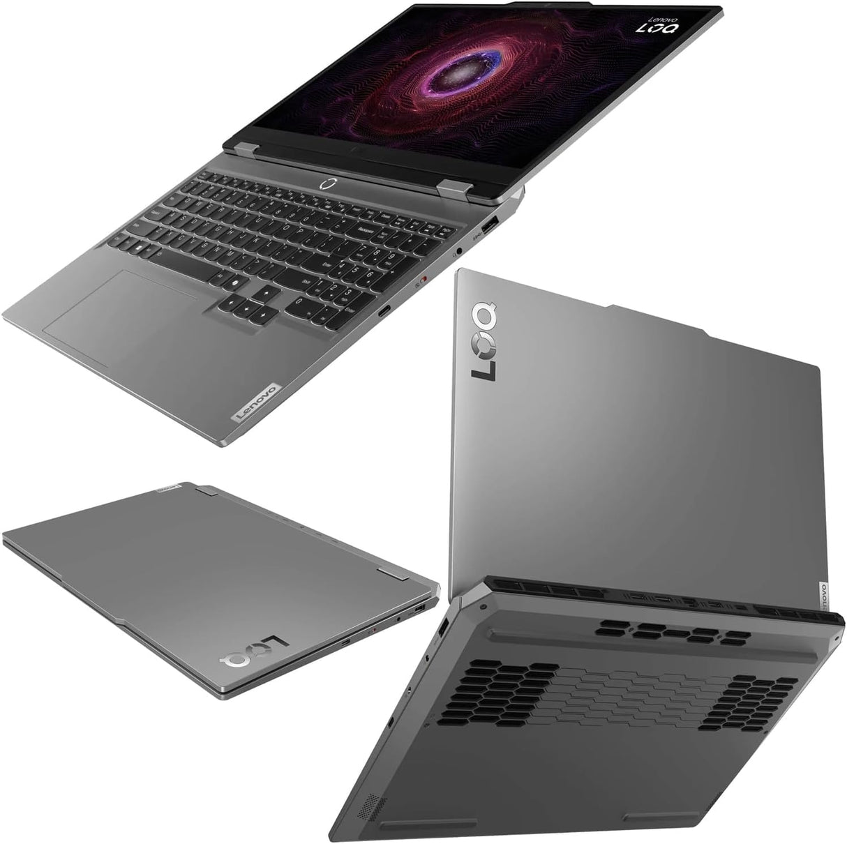 LENOVO LOQ Gaming Laptop Ryzen 5 7235HS, 16GB RAM, 512GB SSD, NVIDIA RTX 4050 6GB Graphic, 15.6" FHD 144Hz, Backlit Keyboard, Luna Grey, English Keyboard, Windows 11
