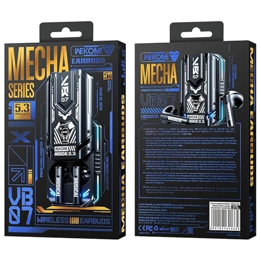 WEKOME VB07 Mecha Series Blade Wireless Bluetooth Earphone - Black
