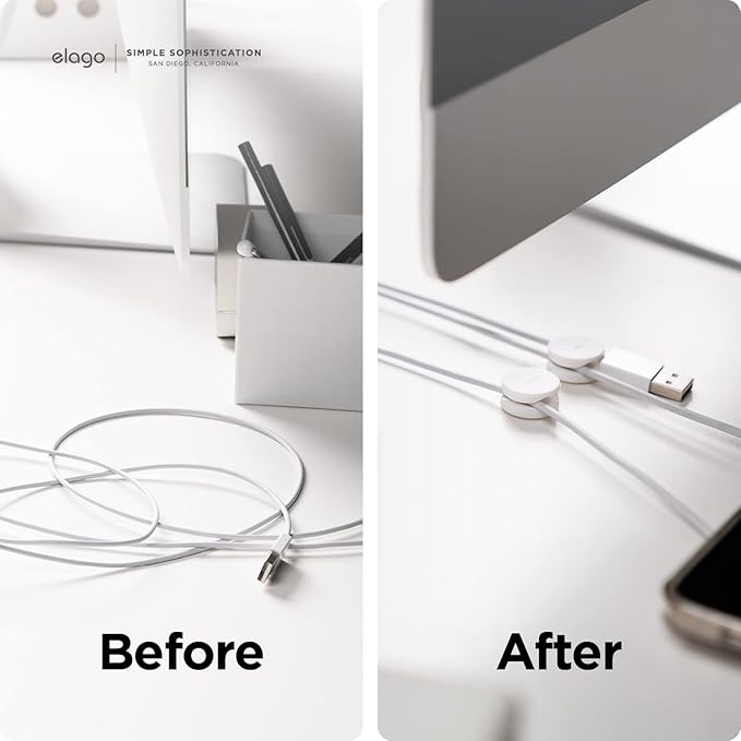 Elago Cable Management Buttons (7 pieces) - White