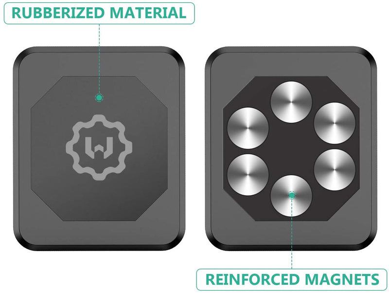 WixGear Rectangle Flat Magnetic Stick On Car Mount, Flat Rectangle 225