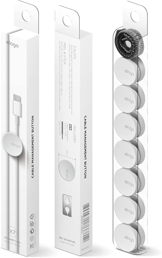 Elago Cable Management Buttons (7 pieces) - White