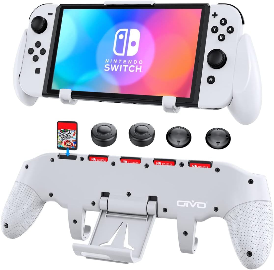 Oivo Asymmetrical handheld grip with adjustable stand For Nintendo Switch