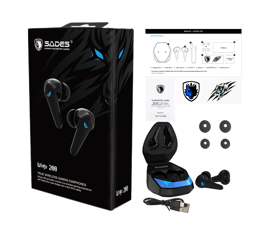 SADES WINGS 200 TRUE WIRELESS EARBUDS TWS02
