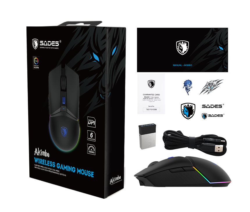 SADES AKIMBO WIRELESS GAMING MOUSE S-18