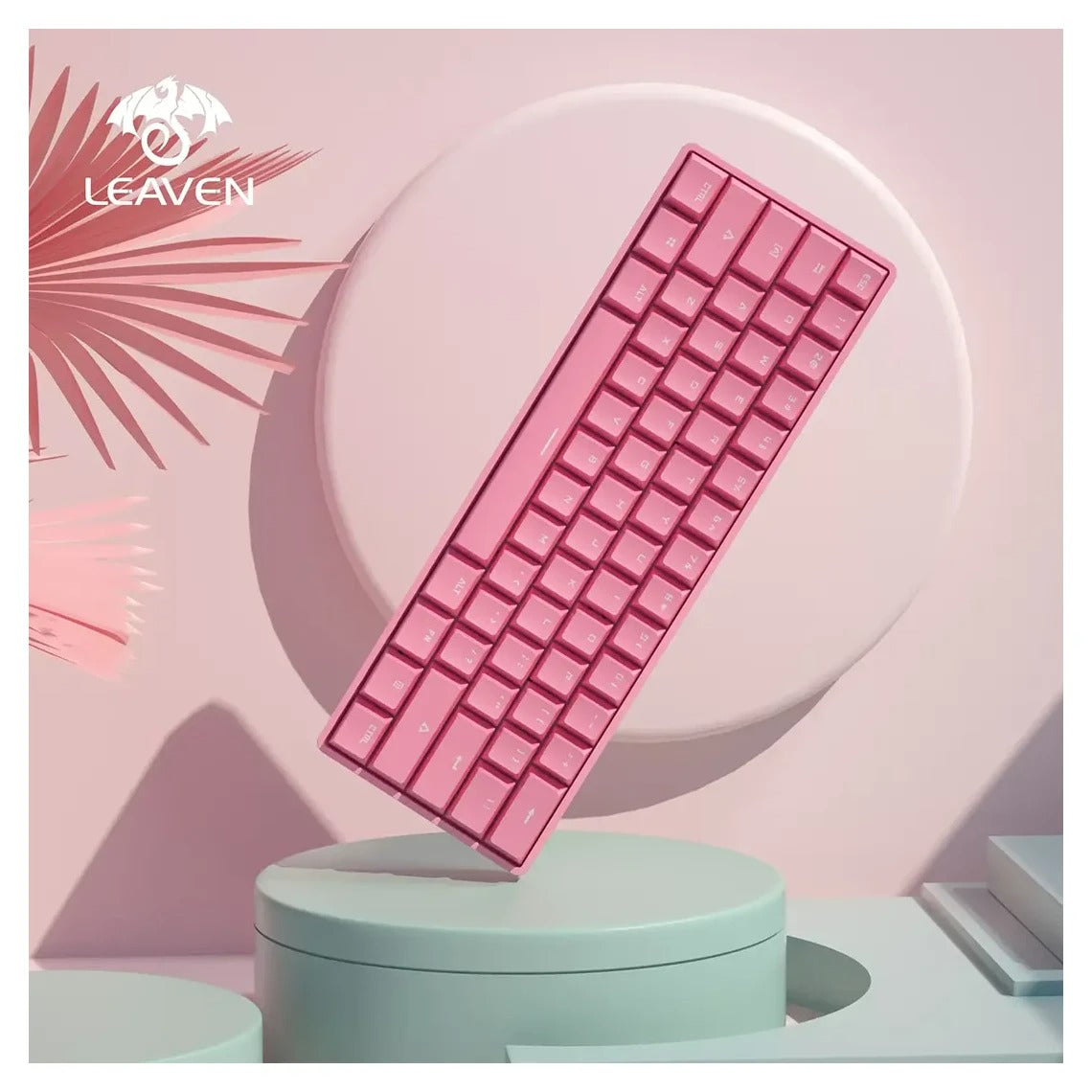 Leaven K28 - Bluetooth RGB Mechanical Gaming Keyboard - Pink – Blue Switch
