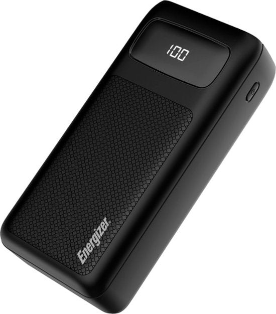 Energizer Ultimate 30000 mAh Power Bank, 22.5W, Triple Output, with Power Delivery USB-C Output and Fast Charge, Dual InputW LED Indicator, LCD Indicator, Black